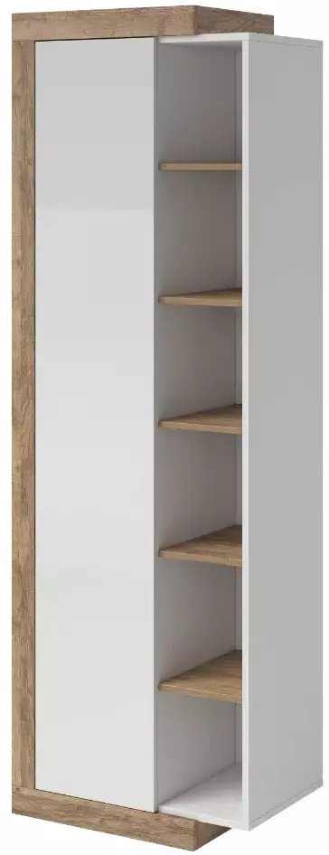 Witryna wysoka SINTRA 1D 67cm dąb samdal/biały połysk HELVETIA