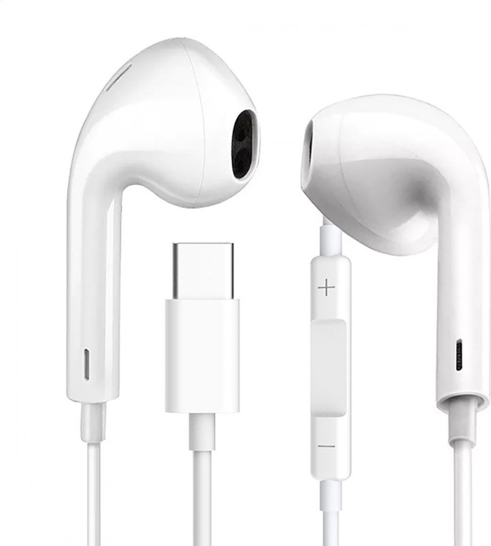 Słuchawki Fiesta FIESTA EARPHONES WITH MIC USB-C SŁUCHAWKI PRZEWODOWE DOUSZNE Z MIKROFONEM I USB-C WHITE [45647]