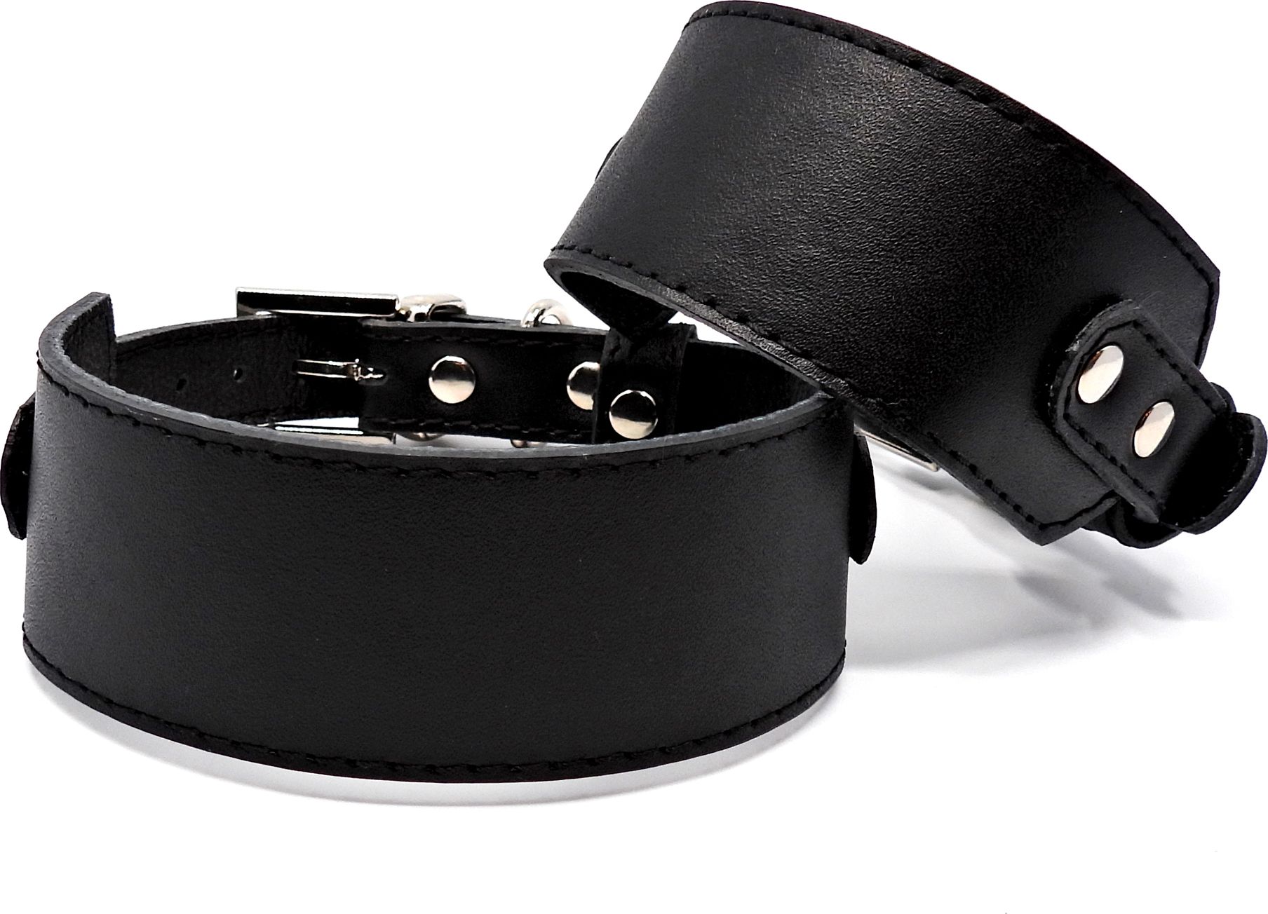 Smart Animal Skórzana obroża dla charta, kolekcja SMART, 24 cm - 28 cm, czarna