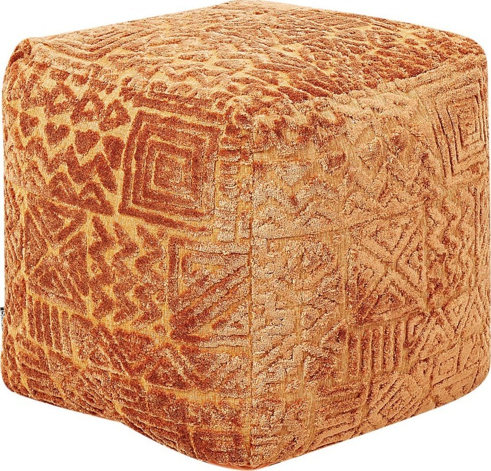 Beliani Puf 45 x 45 x 45 cm złoty brąz SANAWAN