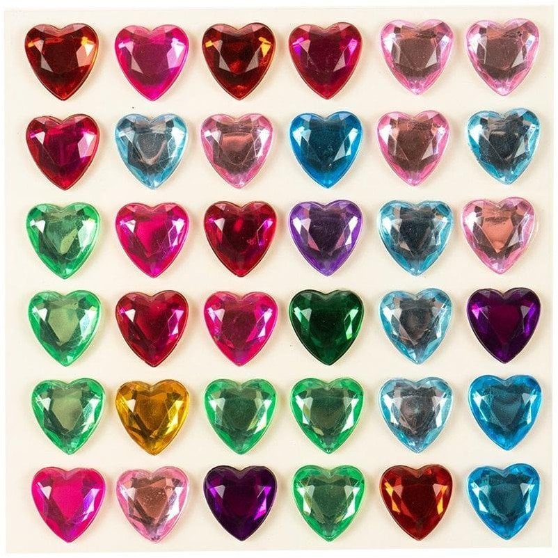 Kryształowe serduszka samoprzylepne 36szt