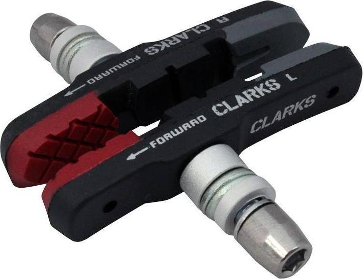 Klocki hamulcowe CLARK'S CPS301 MTB (V-brake) czerwono-czarno-szare 72mm