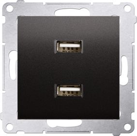 Kontakt-Simon Simon 54 Ładowarka 2xUSB 2.1A 5V/DC antracyt (DC2USB.01/48)