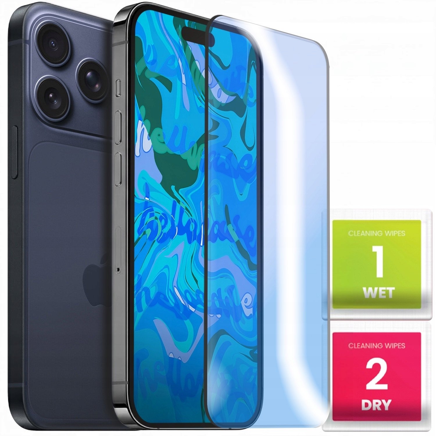 Szkło Hartowane do Apple iPhone 16 Pro / 17 / 17 Pro (Anti-Blue, Pełne, 5D)