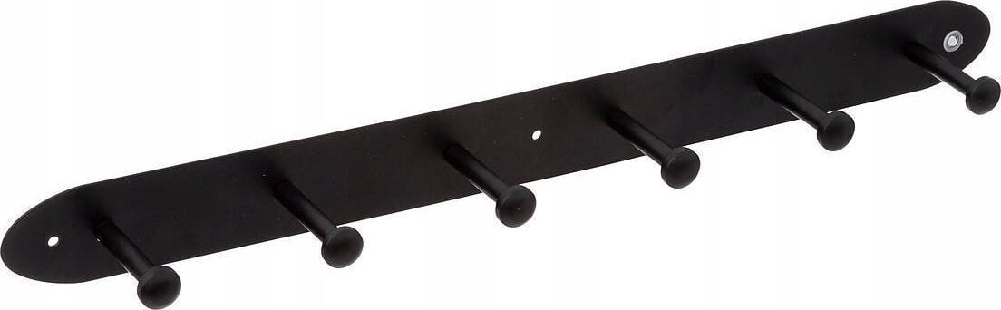 5five Wieszak na ścianę do przedpokoju, czarny, 6 haczyków