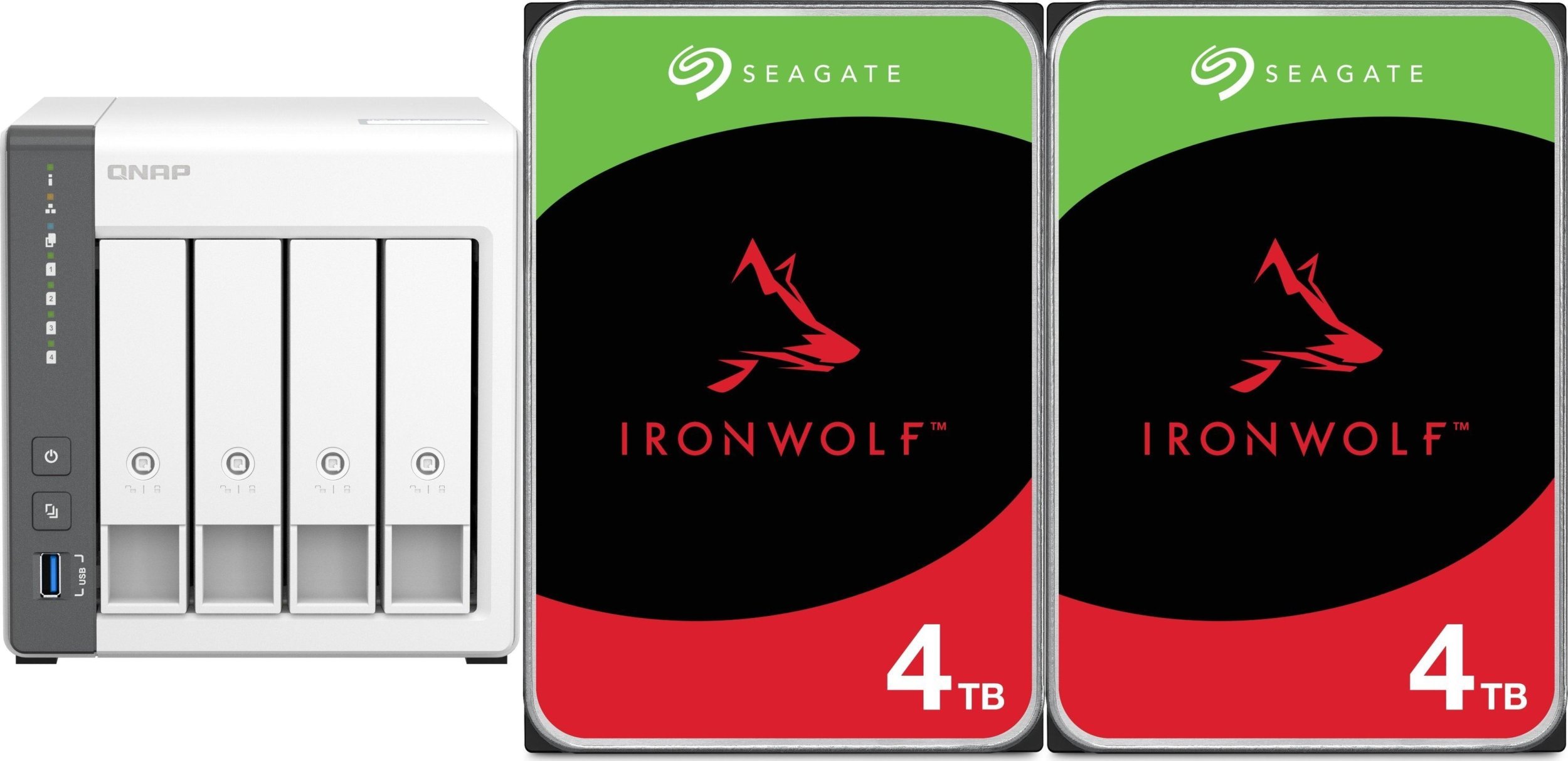 Serwer plików Qnap TS-433-4G + 2x Seagate IronWolf 4TB (ST4000VN006)