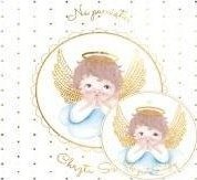 HENRY Karnet KW Chrzest Aniołek na chmurce