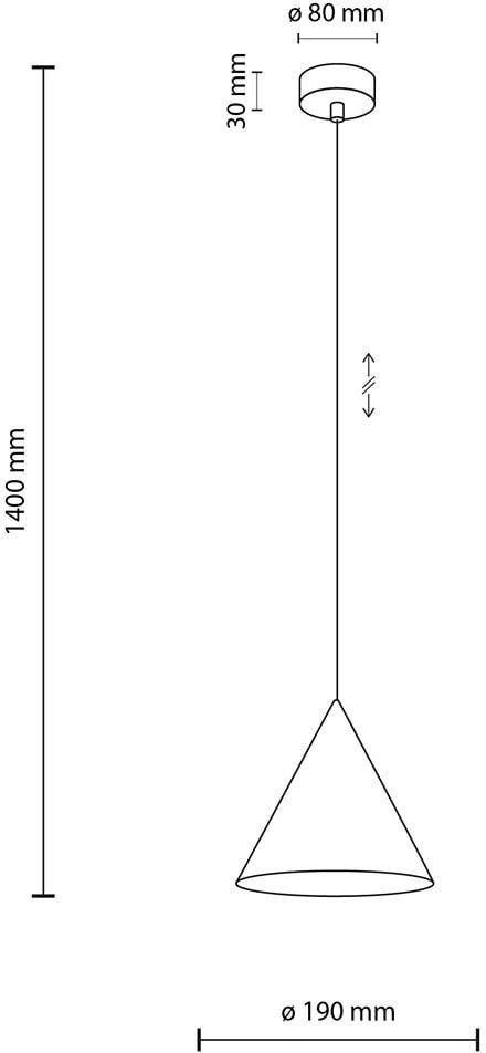 TK Lighting Cono 10076 lampa wisząca zwis 1x15W E27 czerwona