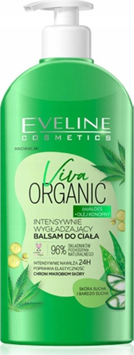 EVELINE_Viva Organic intensywnie wygładzający balsam do ciała Bioaloes & Olej Konopny 350ml