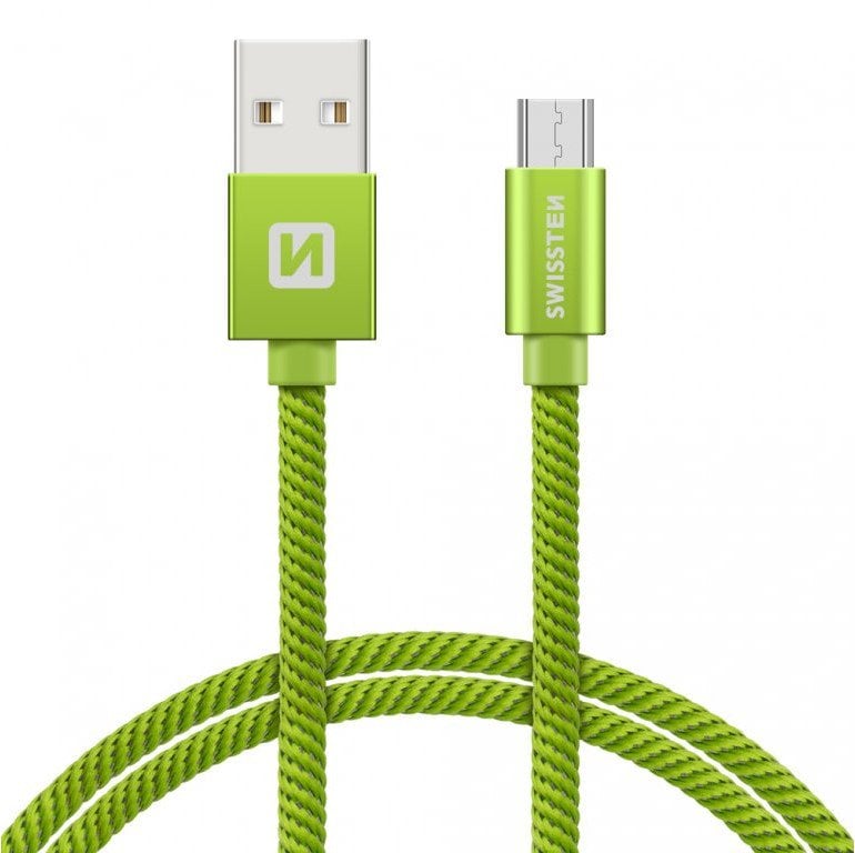 Kabel USB Swissten USB-A - micro-B 2 m Zielony (8595217458086)