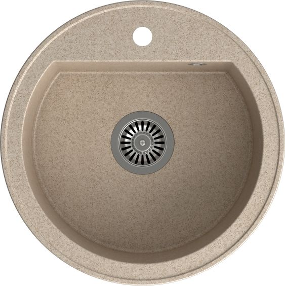 Zlewozmywak Steiner CUBA 210 Steingran granitowy beżowy 1 komory b/o (fi.51x18) z odpływem