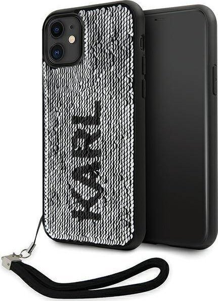 Karl Lagerfeld Etui Karl Lagerfeld KLHCN61PSQRKS Apple iPhone 11/XR srebrny/silver hardcase Sequins Cord