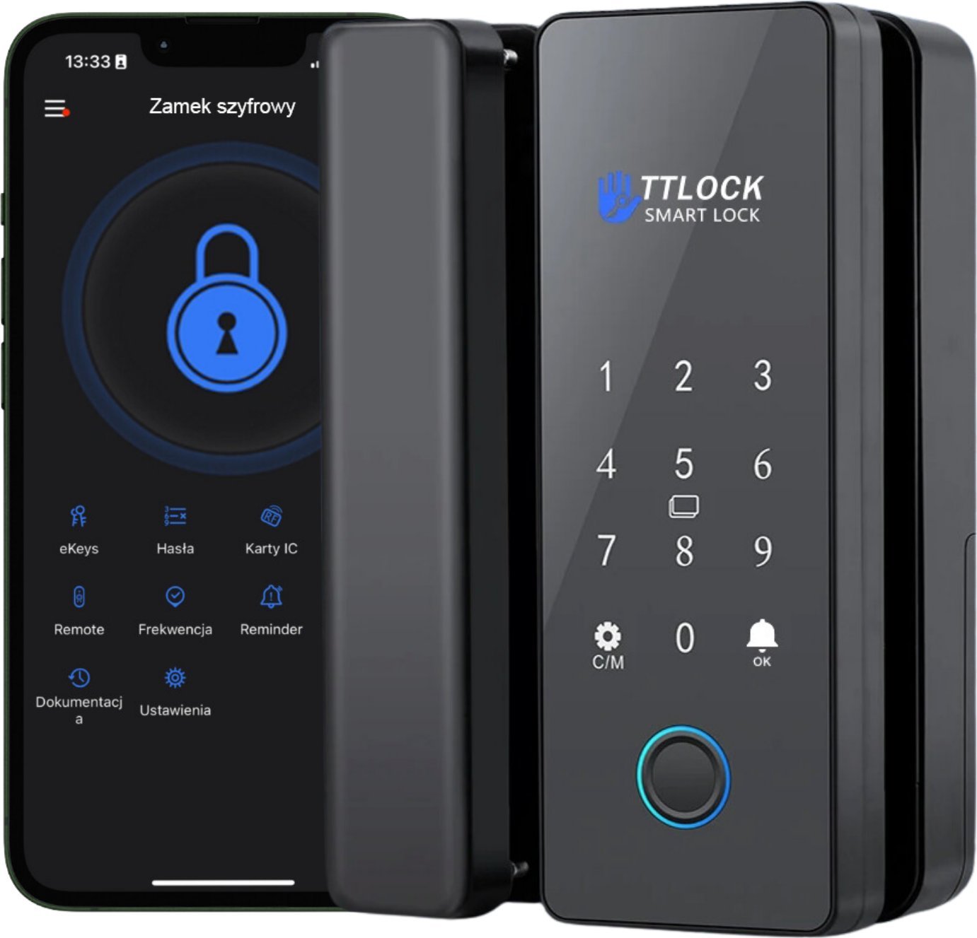 Spreest ZAMEK SZYFROWY DO DRZWI SZKLANYCH NA KOD ODCISK PALCA SZYFRATOR WIFI RFID