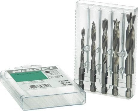 Wiertło Hikoki Zestaw wietreł do drewna CV 5-PCS 4/5/6/8/10mm, chwyt 6-kąt 1/4"