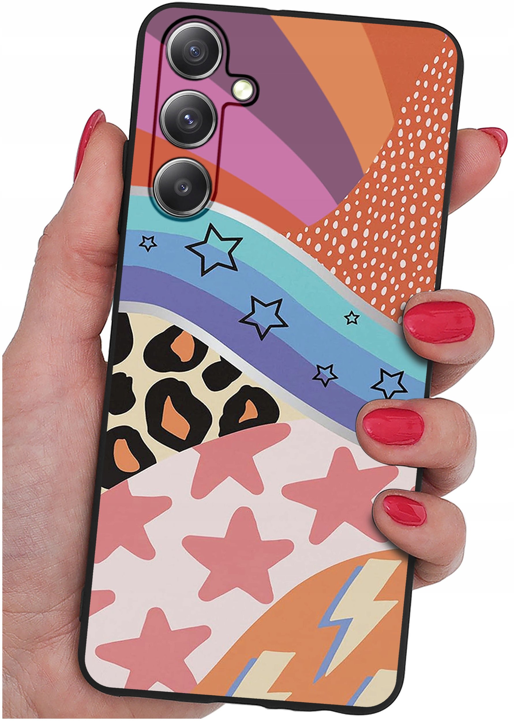 ETUI do Samsung Galaxy S23 FE WZORY |SILIKONOWE MATT CASE + SZKŁO 9H