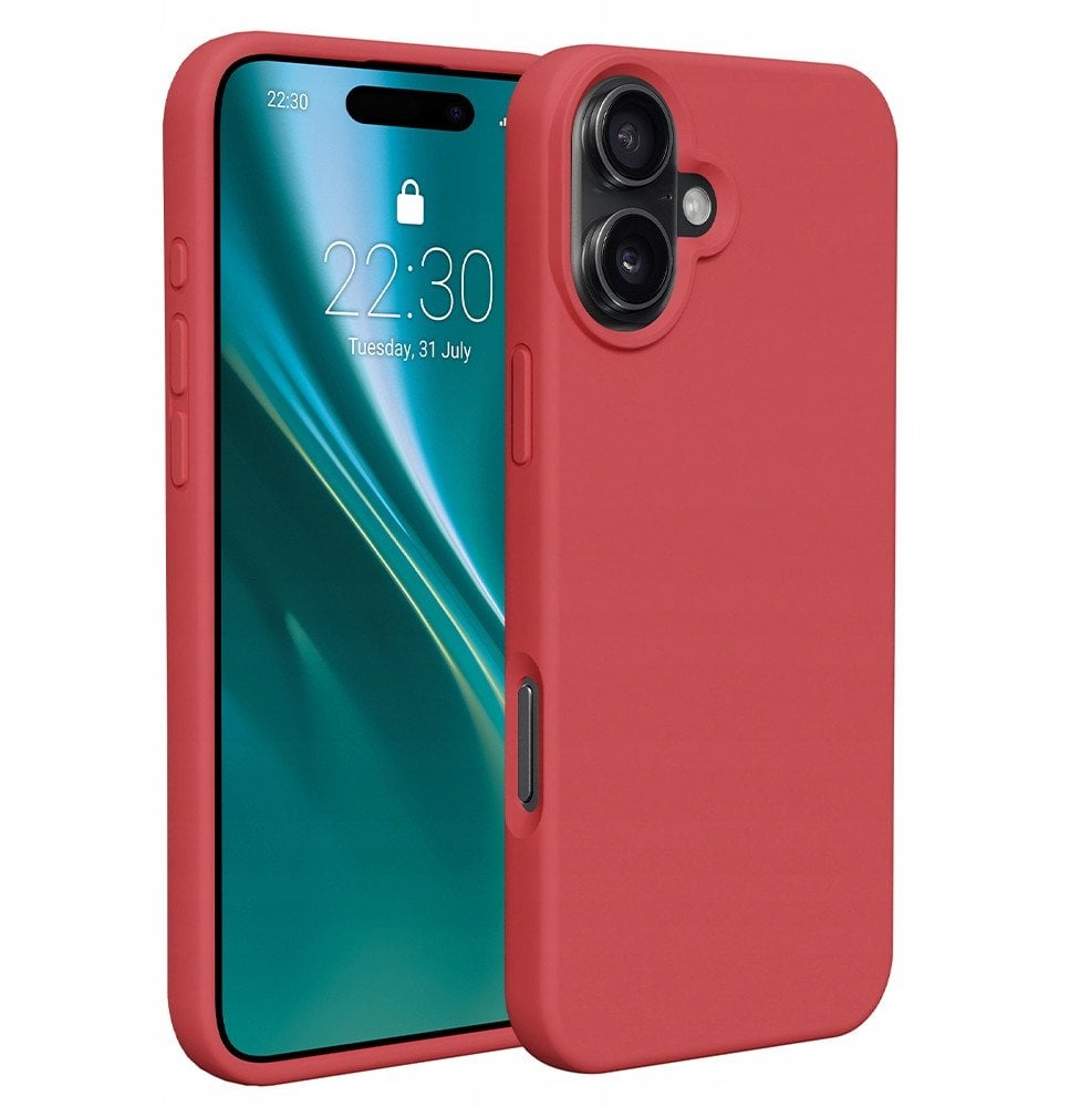 Etteri Silicone case for iPhone 16 Plus 6 7" raspberry