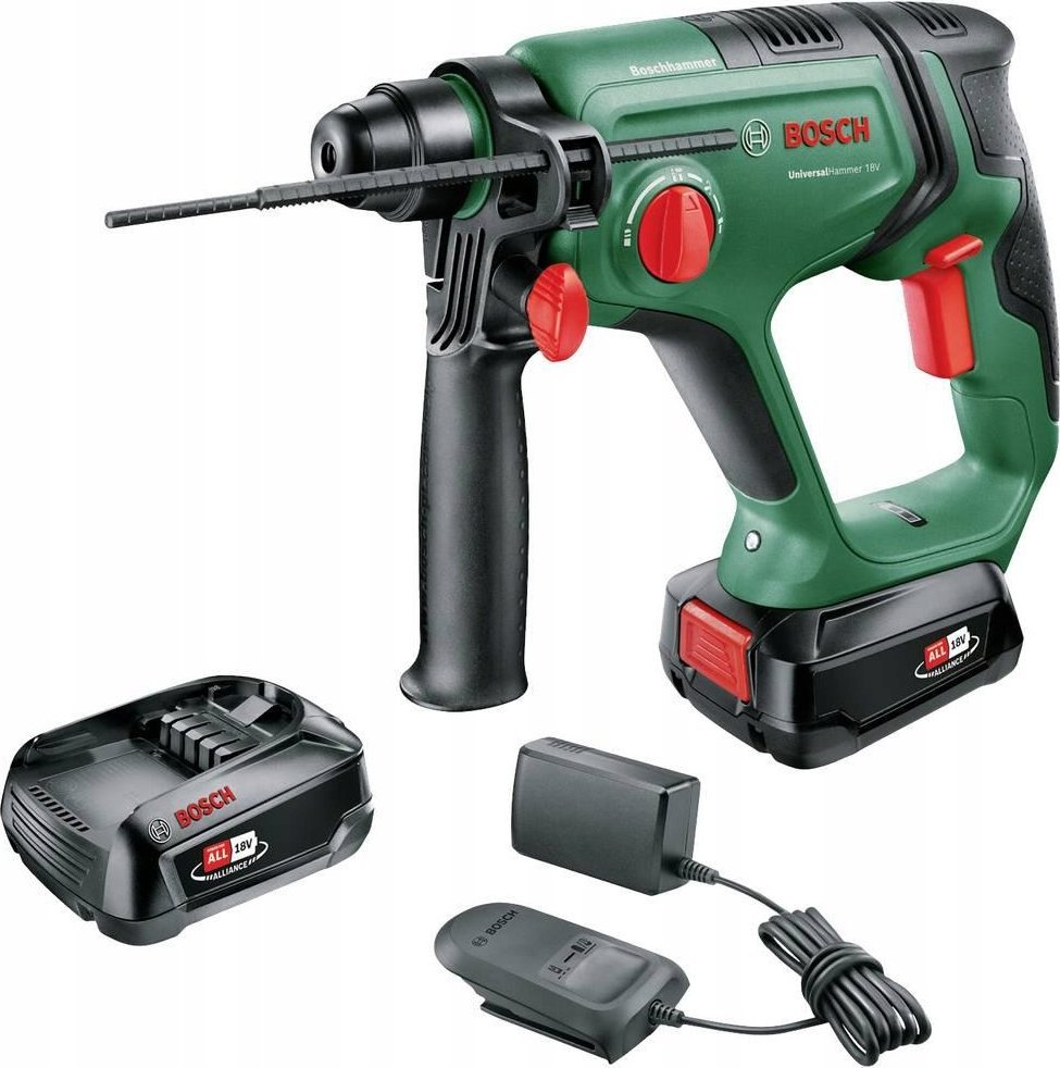 Wiertarko-wkrętarka Bosch Bosch cordless hammer drill UniversalHammer 18V (green/black, 2x Li-ion batteries 2.5Ah, case, POWER FOR ALL ALLIANCE)