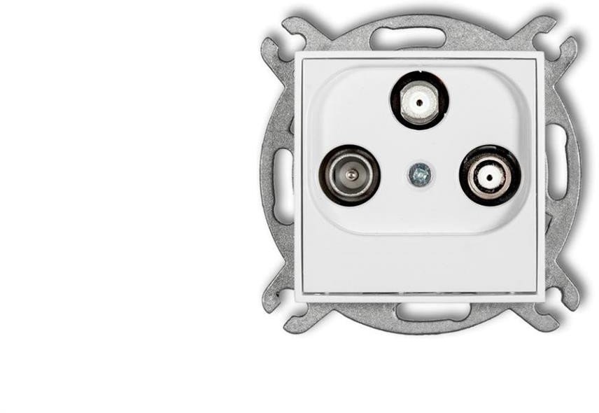 MINI Mechanizm gniazda abonenckiego 2 wyjścia SAT + TV biały mat 25MGSN