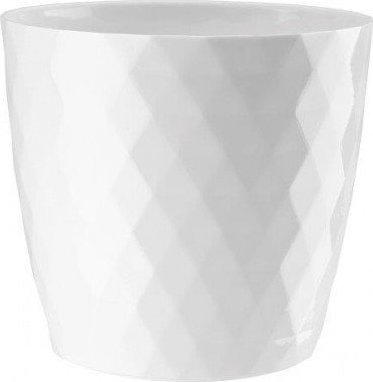 Galicja Doniczka plastikowa okrągła biała 16 cm Cristal
