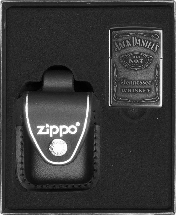 Zestaw ZIPPO Zapalniczka JACK DANIELS LABEL CHROME Prezentowy No3