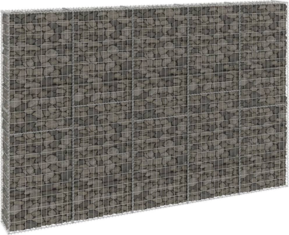 vidaXL Ściana gabionowa z pokrywami galwanizowana stal 300x30x200 cm VidaXL