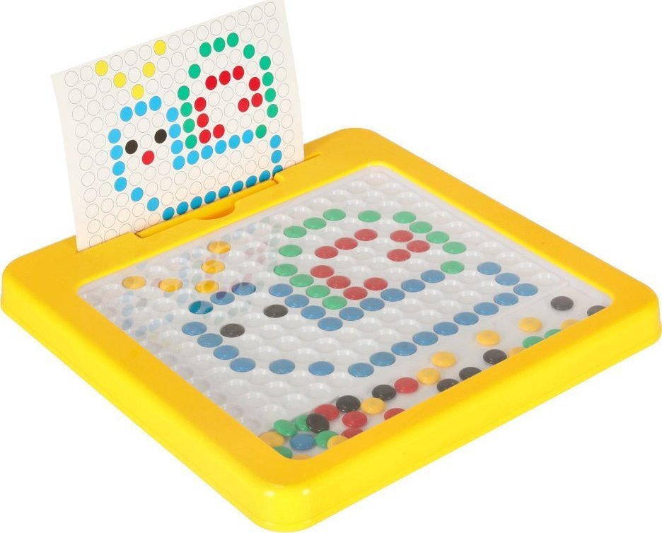 Feeby Tablica magnetyczna montessori mozaika kolorowe kropki żółta 26 x 26 cm