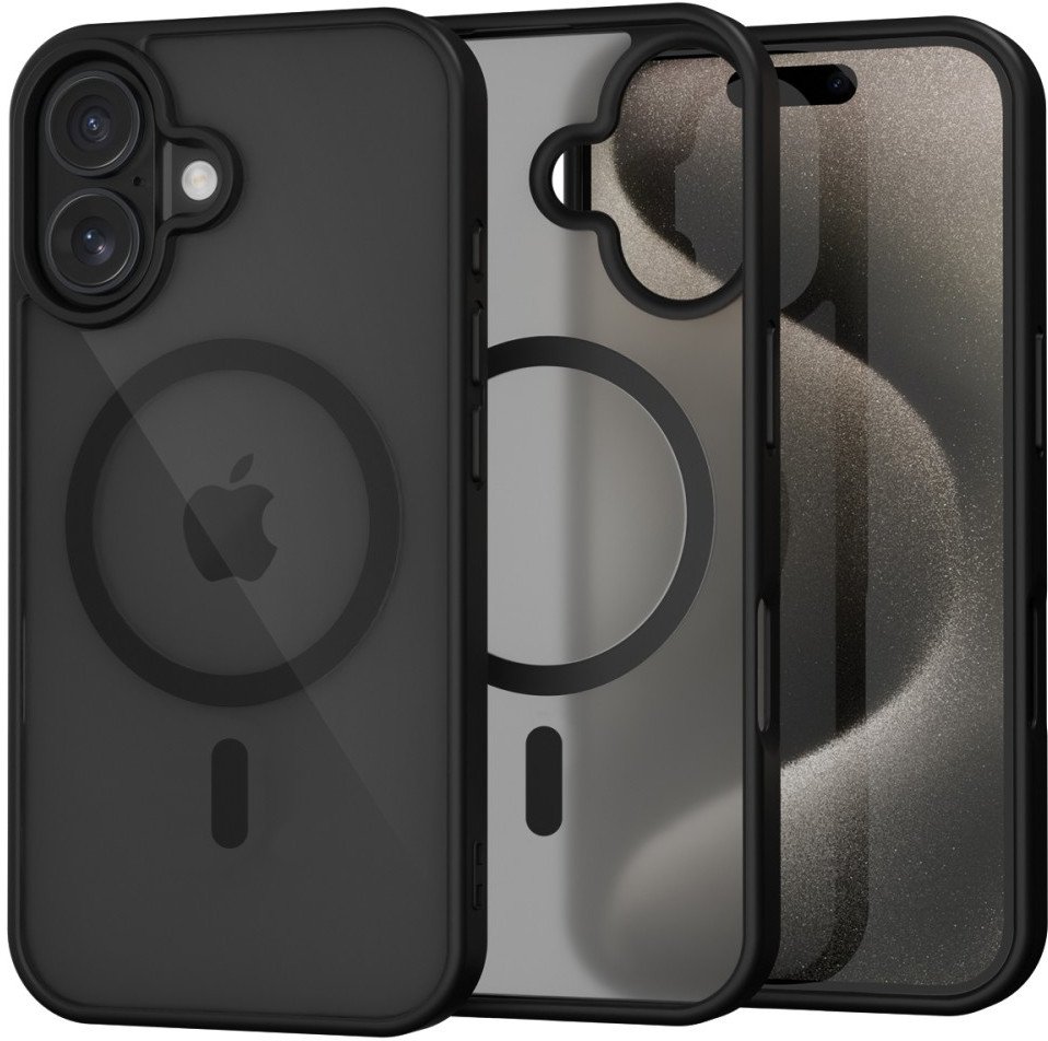 Etui matowe Supero Magmat Magsafe do iPhone 16 Plus, czarne