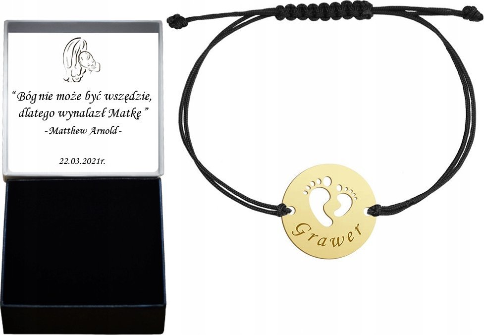 Radziszewska Jewellery Bransoletka IMIĘ DZIECKA srebro GRAWER GRATIS TABL