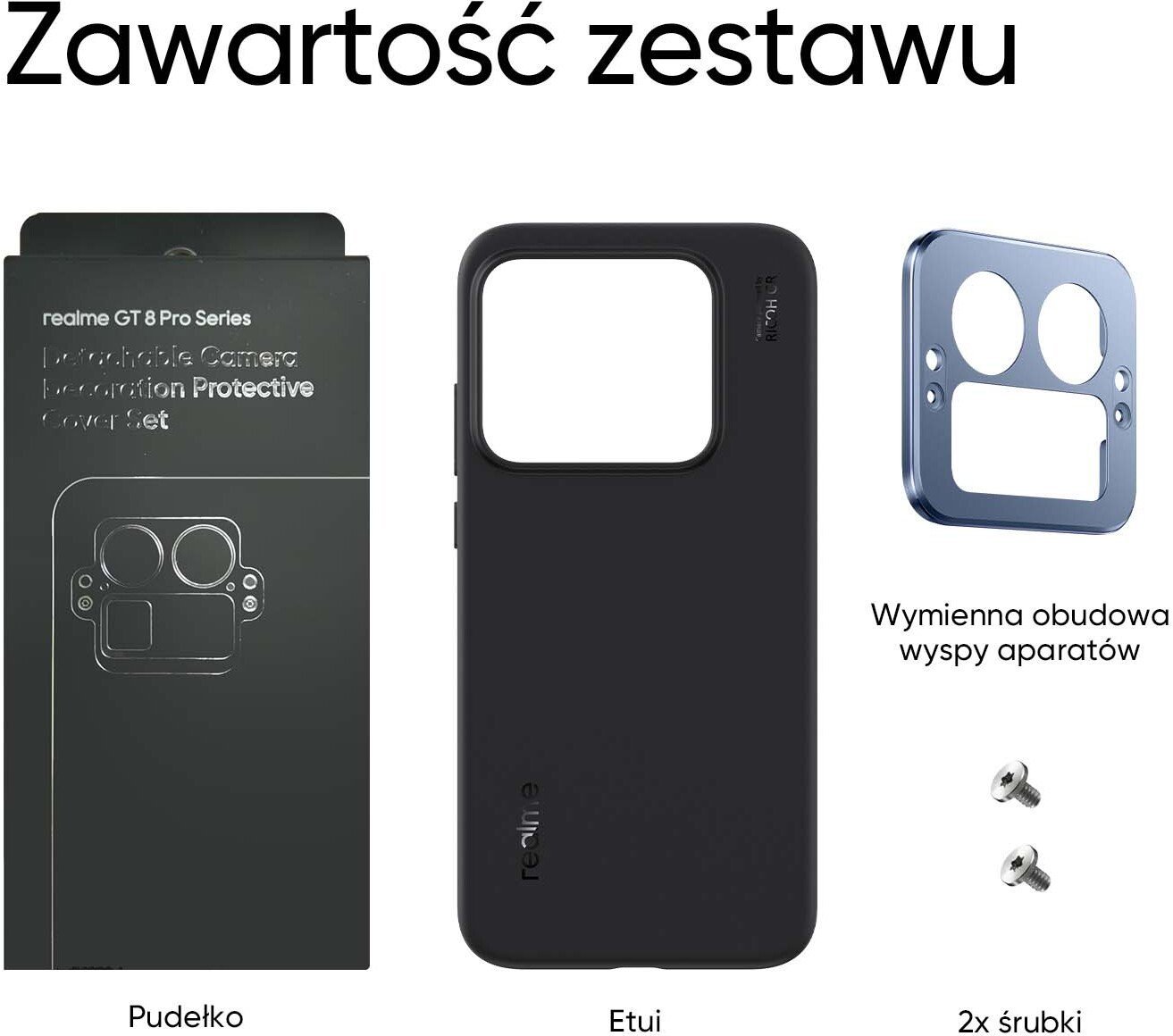 Realme Camera Decoration Protective Cover Set for GT 8 Pro Blue