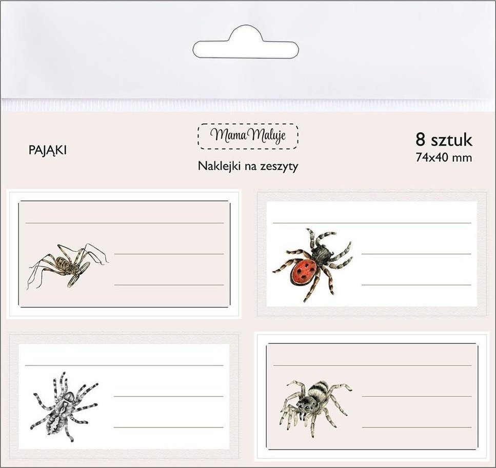 Naklejki na zeszyty Pająki