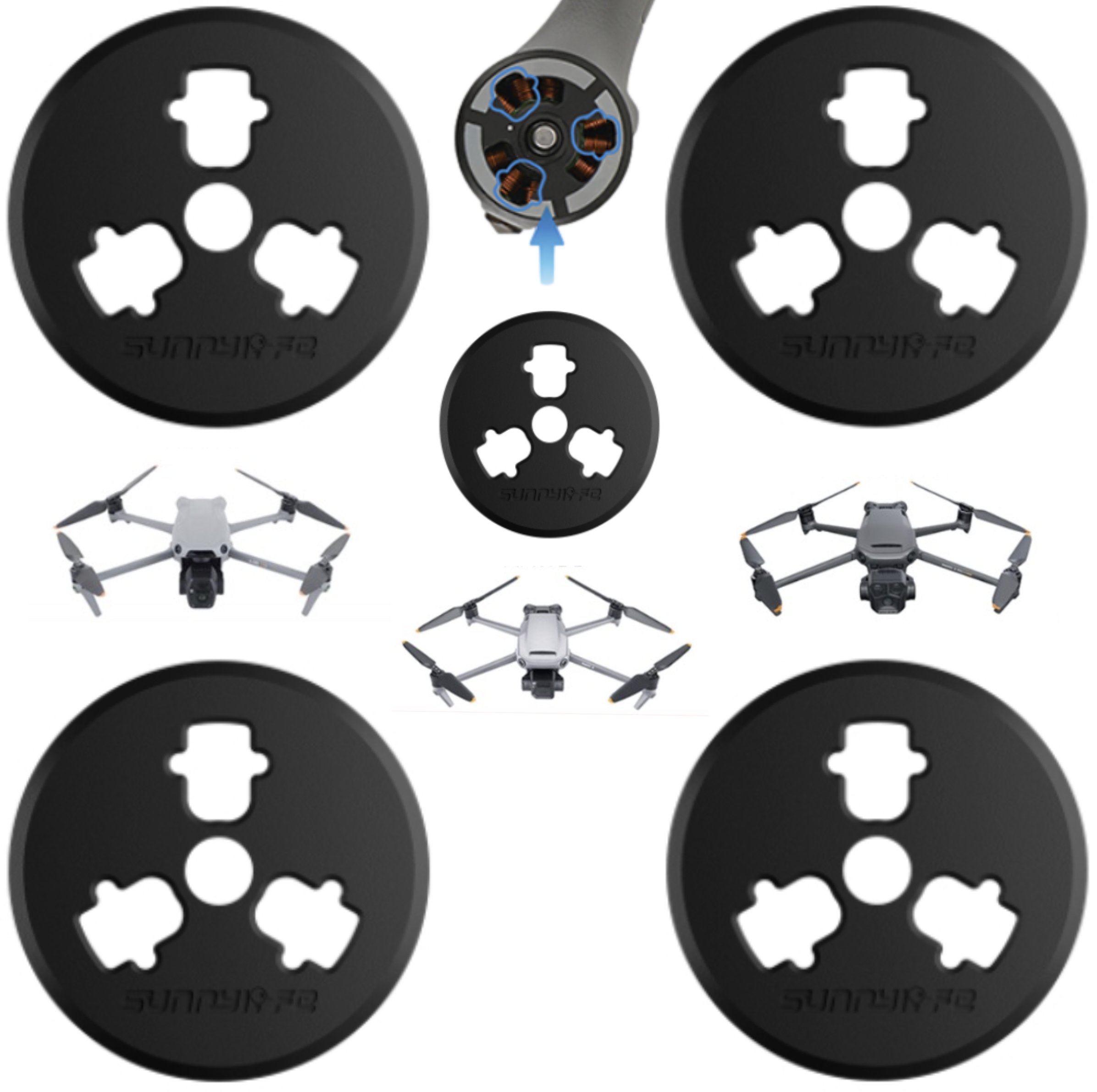 OSŁONY ZABEZPIECZENIE SILNIKÓW DO DRONA DJI AIR 3S / AIR 3 / MAVIC 3 PRO / CLASSIC - BLACK