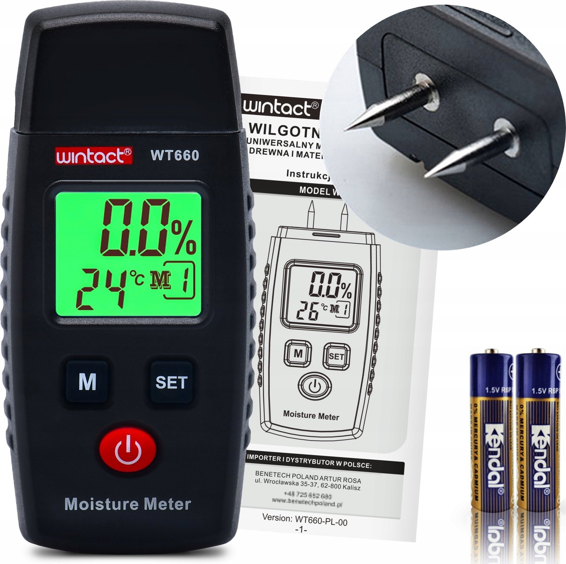 MIERNIK WILGOTNOŚCI DREWNA BETONU CEGŁY GIPSU TYNK