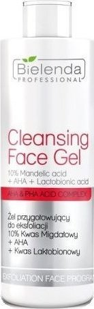 Bielenda Professional Cleansing Face Gel 10% Mandelic Acid + AHA + Lactobionic Acid Żel przygotowujący do eksfoliacji 200g