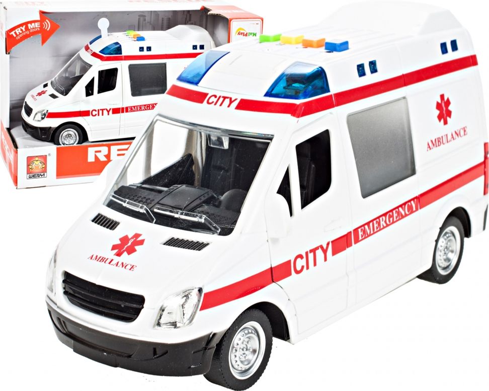 MalPlay KARETKA AMBULANS z Dźwiękiem I Światłem 1:16 NAPĘD