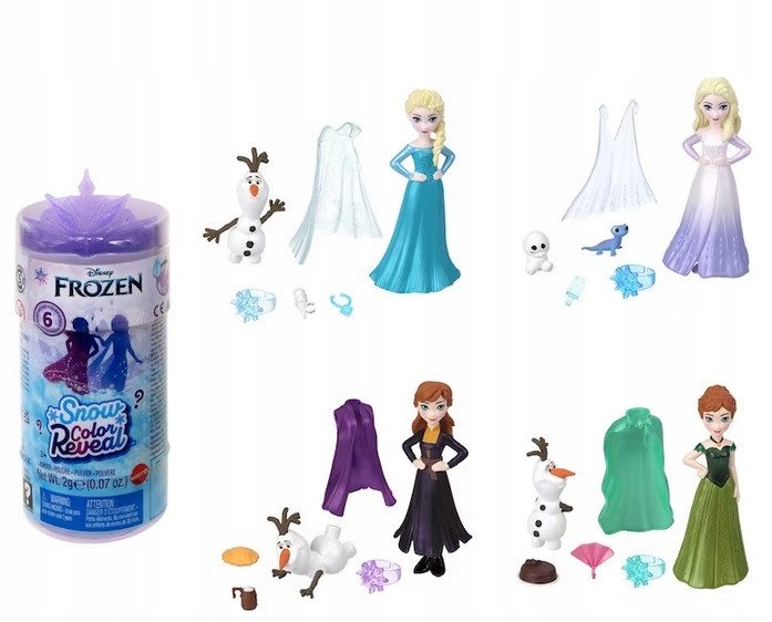 Disney Frozen Snow Color Reveal Figurka Zmienia Kolor Kraina Lodu Mattel