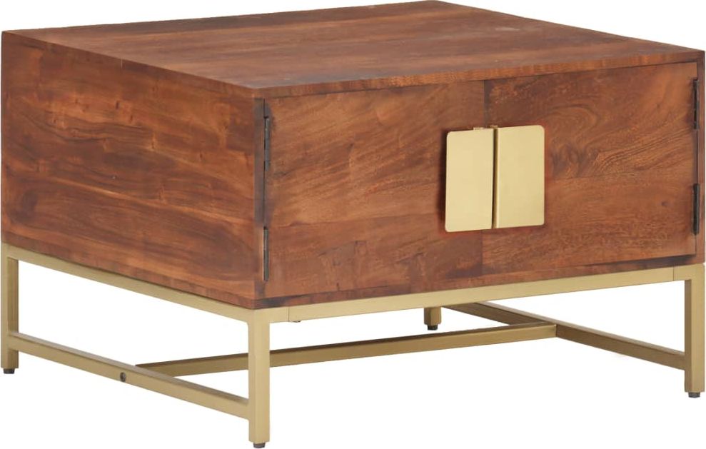 vidaXL Stolik kawowy, miodowy brąz, 67x67x45 cm, lite drewno akacjowe