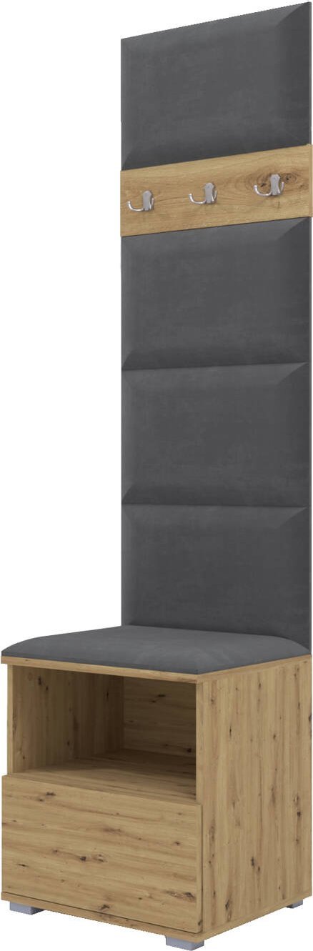 Ravio Tapicerowana garderoba Nela IV - kolor dąb artisan + tkanina Trinity 15