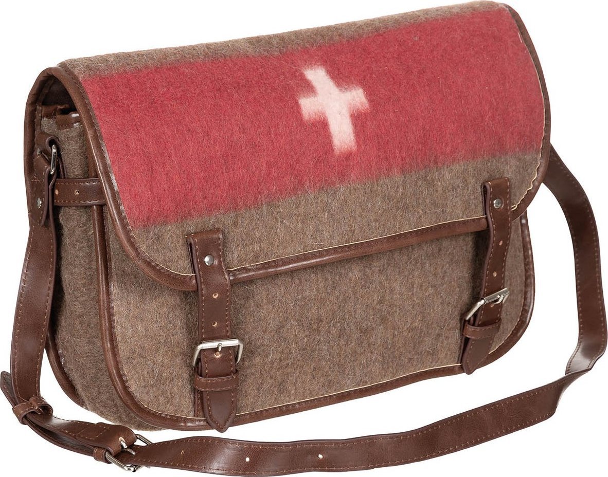 MFH Torba na ramię w stylu vintage flaga szwajcarii sztuczna skóra