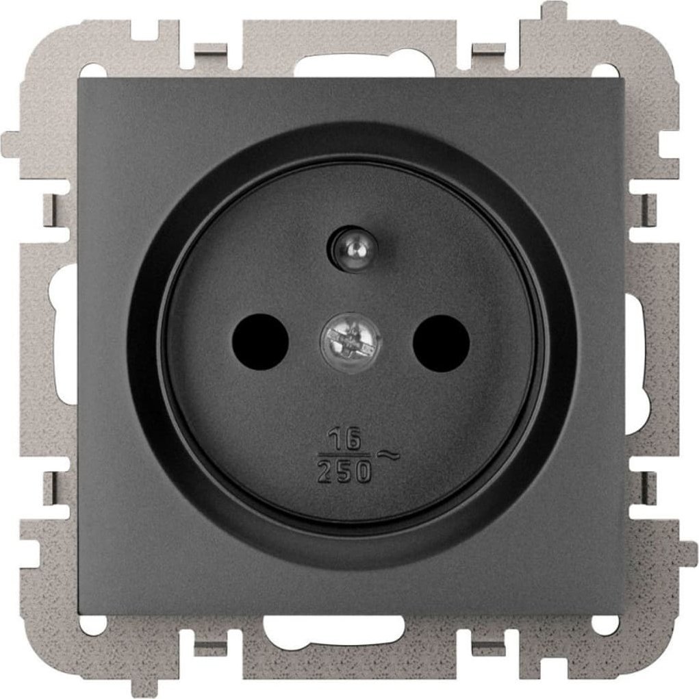 Elektro-Plast Vestra Gniazdo 2P+Z bez ramki podtynkowe IP20 czarny 3833-19