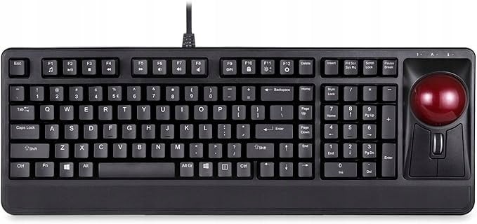 Klawiatura Perixx Perixx PERIBOARD-522 US B, wired keyboard with trackball, US layout, black