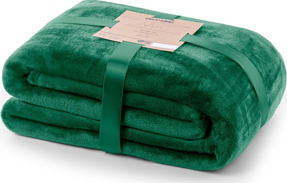 Decoking DecoKing Koc MIC gładki styl klasyczny z mikrofibry 160x210 butelkowa zieleń