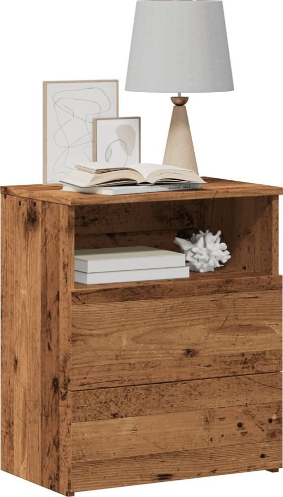 vidaXL vidaXL Szafka nocna, stare drewno 50x32x60 cm, materiał drewnopochodny