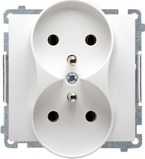 Kontakt-Simon Gniazdo z uziemnieniem podwójne BMGZ2M.01/11 Basic moduł biały