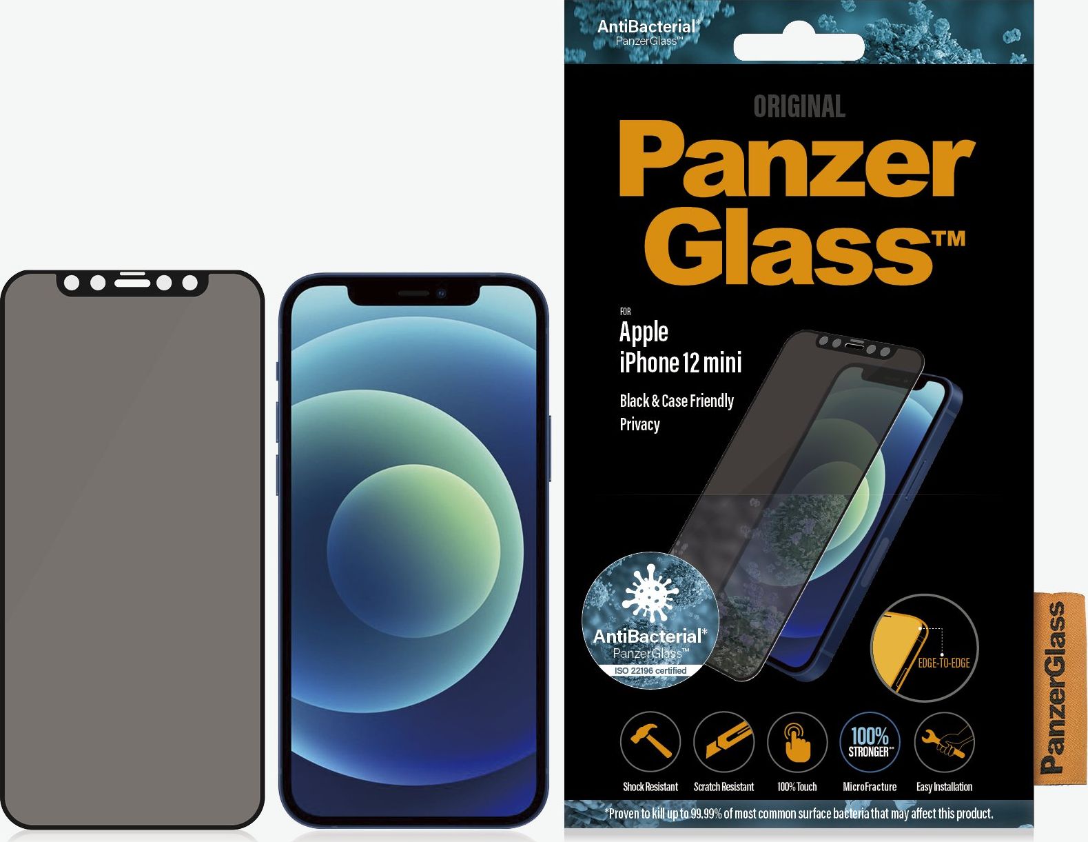 PanzerGlass Szkło hartowane do iPhone 12 Mini Privacy Black (P2710)