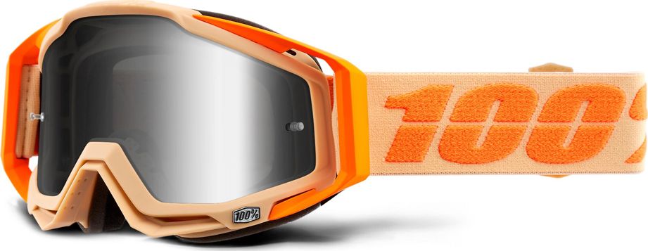 100% Gogle 100% RACECRAFT SAHARA (Szyba Srebrna Lustrzana Anti-Fog + Szyba Przezroczysta Anti-Fog + 10 Zrywek) (NEW)