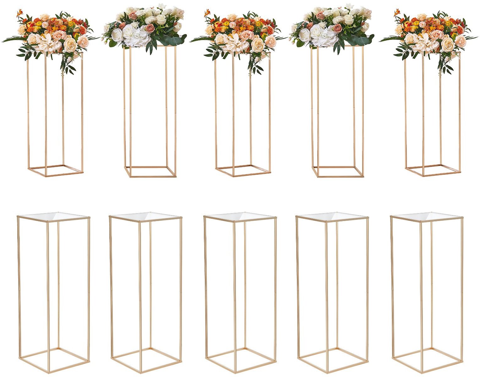 Stojak weselny na salę złoty kolor ślub wesele kwietnik kwiaty 10szt. 80 cm