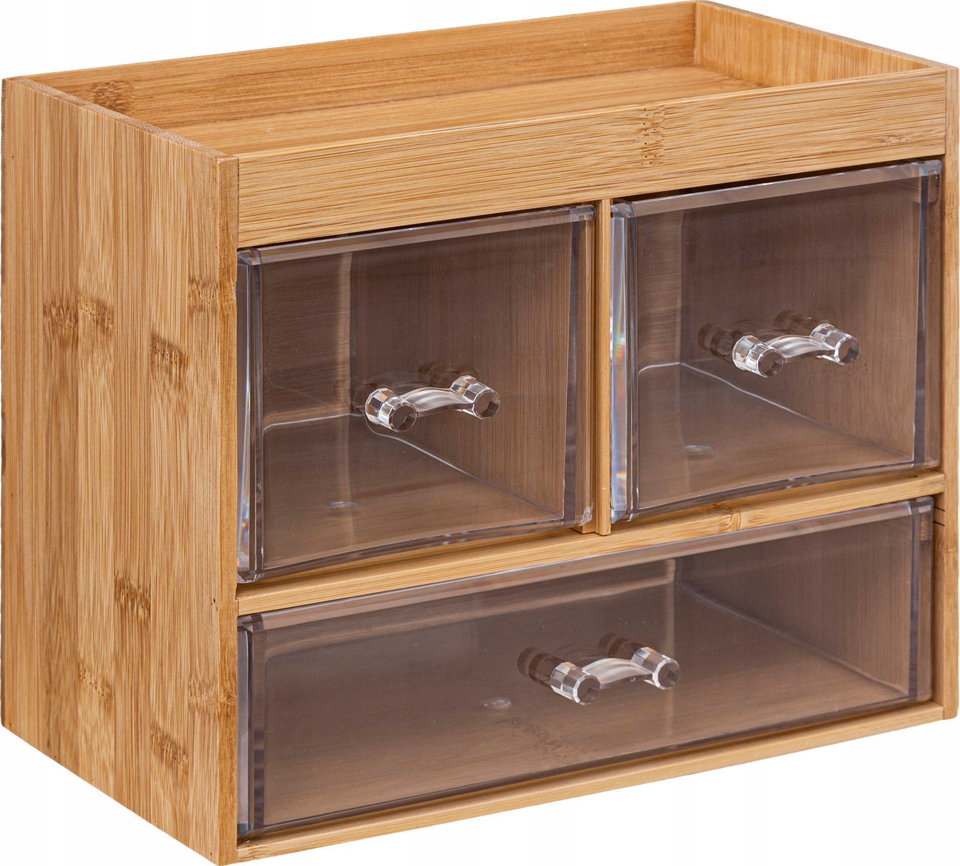 5five Organizer na kosmetyki z trzema przezroczystymi szufladkami + półeczka