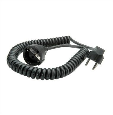 BACHMANN przedłużacz spiralny styku uziemiającego 230V/16A, czarny, 4 m