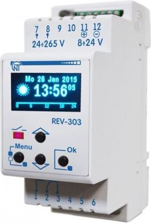 Novatek-Electro Zegar astronomiczny jednokanałowy zakres zliczania 1 rok 24-265V AC 8-24V DC (REV-303)