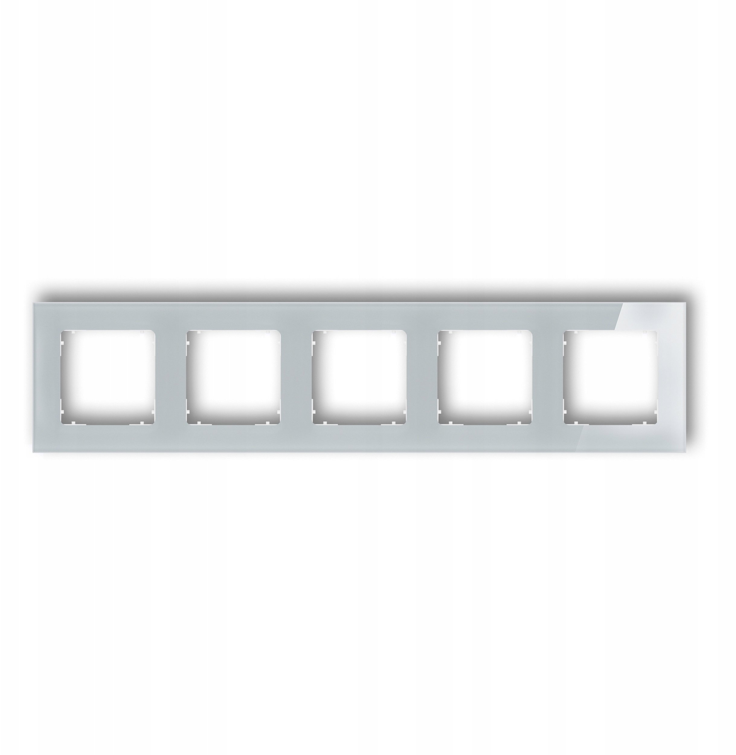Karlik Ramka uniwersalna pięciokrotna kwadratowa - efekt szkła (ramka: szara spód: biały) 15-0-IRSK-5